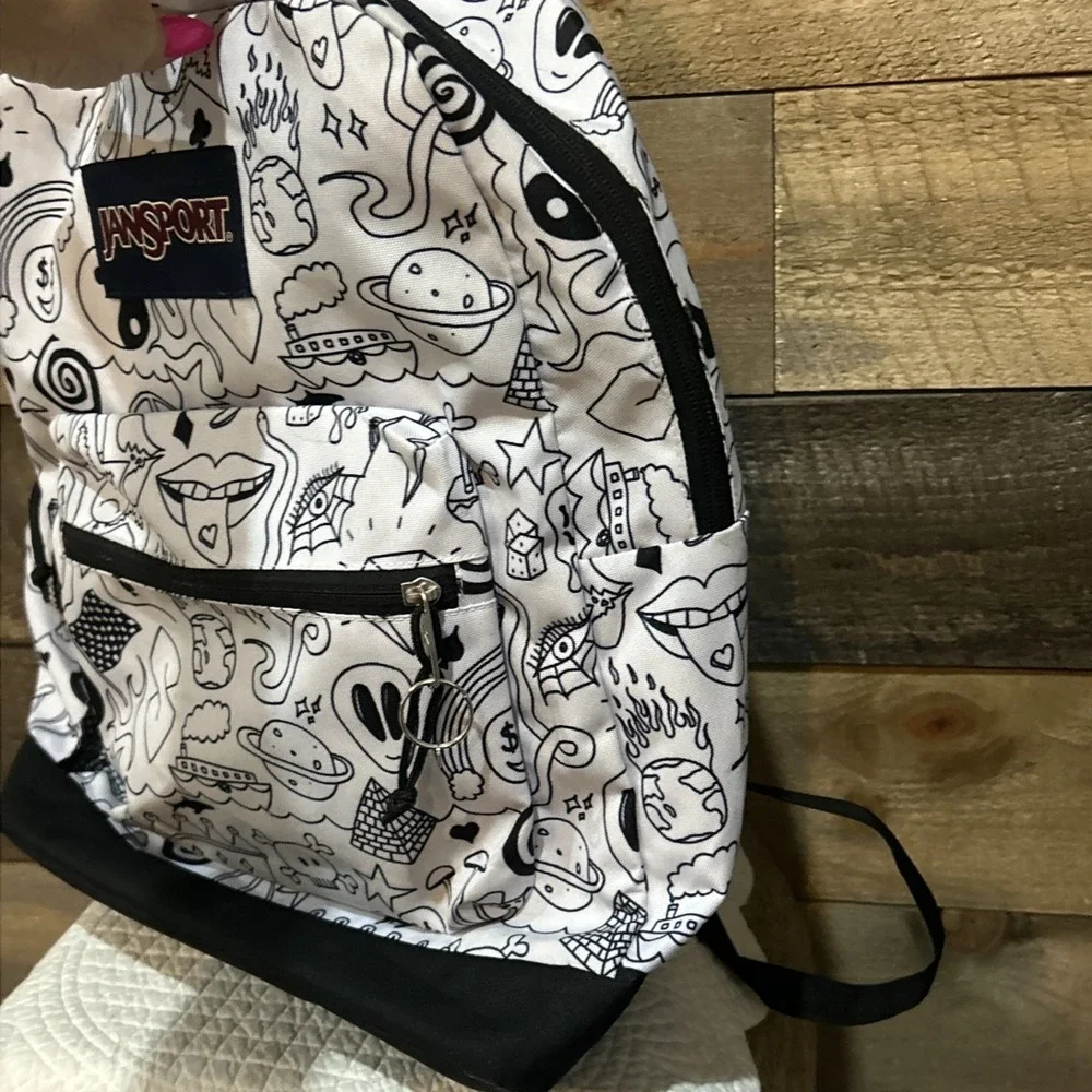Jansport Cross Town Fun Color Me in Backpack  Used